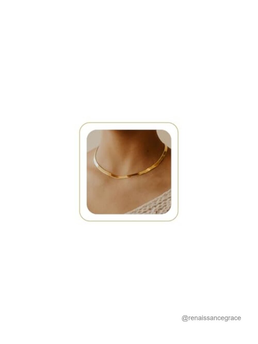 14K Gold Plated Snake Chain Necklace for Women, 5mm Herringbone Choker with